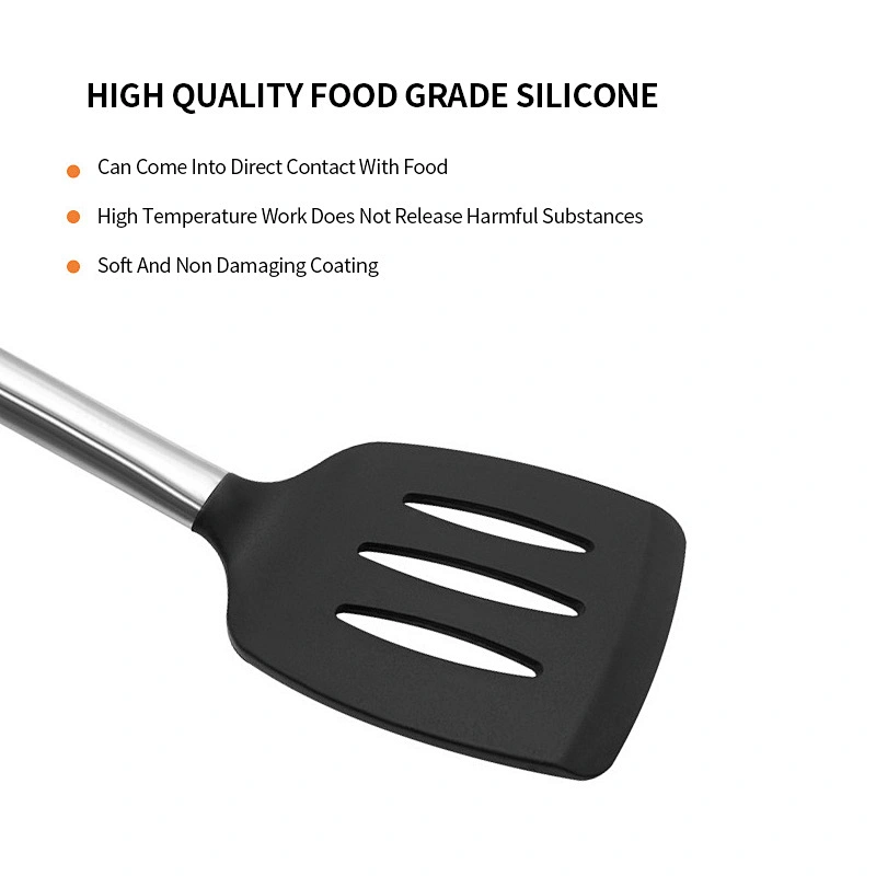 New Fashion Nonstick Turner Food Grade cooking slotted spatula kitchen utensil silicone turner